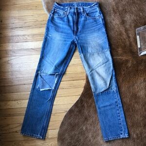 Etica Finn Slim Straight high waisted Blue Denim Jeans size 24